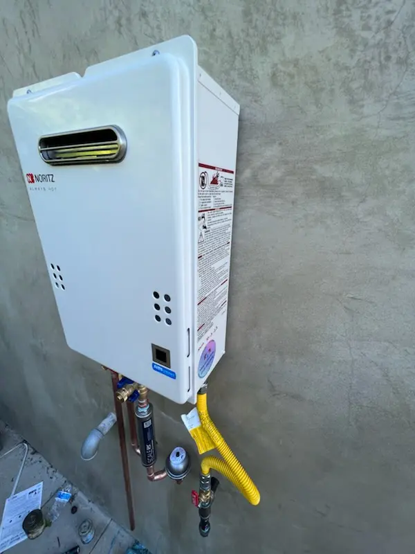 Tankless water heater installation for California homes
